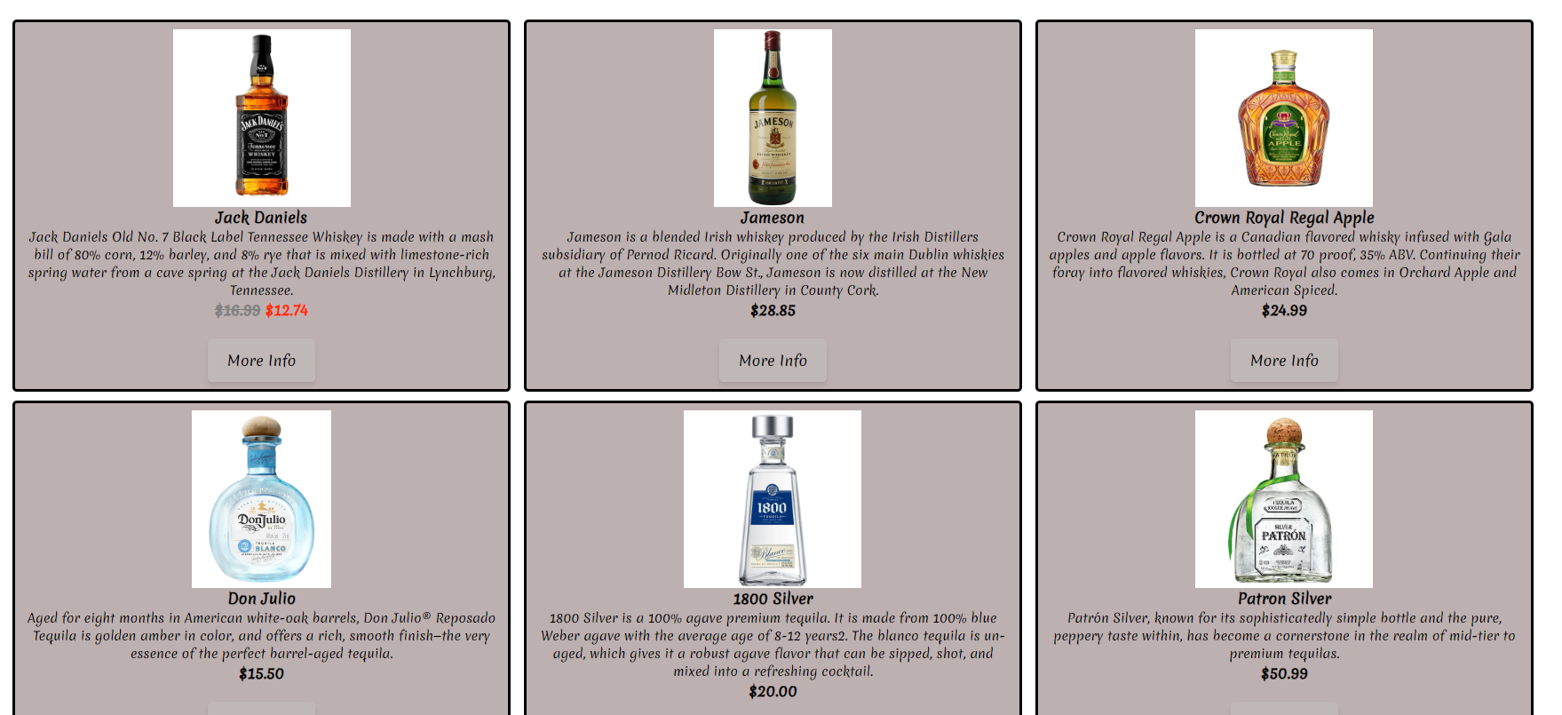 Online Liquor Store Screenshot
